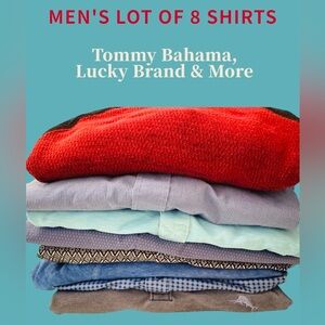 Lot of 8 Mens Polo & Dress Shirts Tommy Bahama Lucky Brand Size Large